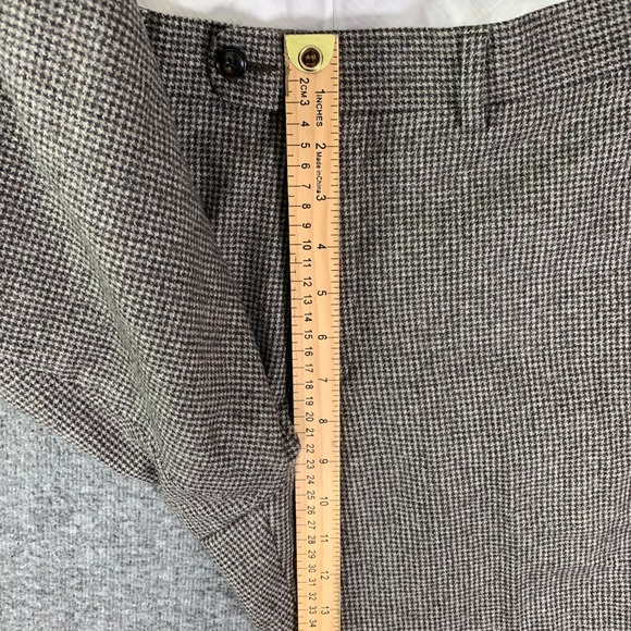 Suitsuppy Wool Pants Men 34x29 Brown Vitale Barberis Flannel Soho Houndstooth - Picture 8 of 13
